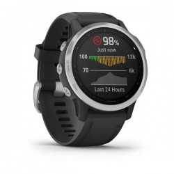 Мультиспортивные часы Garmin Fenix 6s с gps, серебристые с черным ремешком