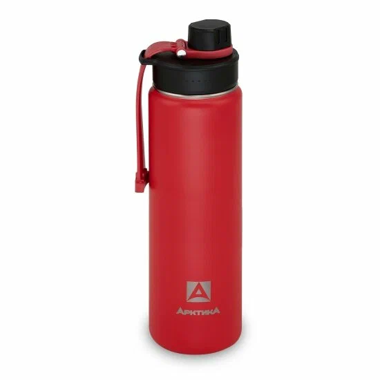 Термос бытовой, вакуумный, питьевой  тм "Арктика", красный текстурный 530мл с дополнительной пробкой
