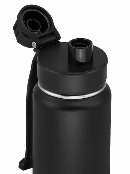 Термос бытовой, вакуумный, питьевой  тм "Арктика", черный текстурный 530мл с дополнительной пробкой 