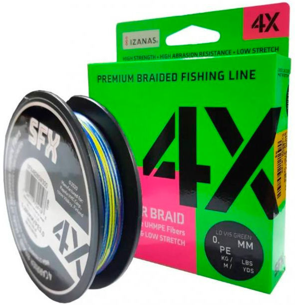 Леска плетеная SFX 4X (разноцветная 300 м 0.165 мм 8.6 кг PE 1 SFX4B165M300)