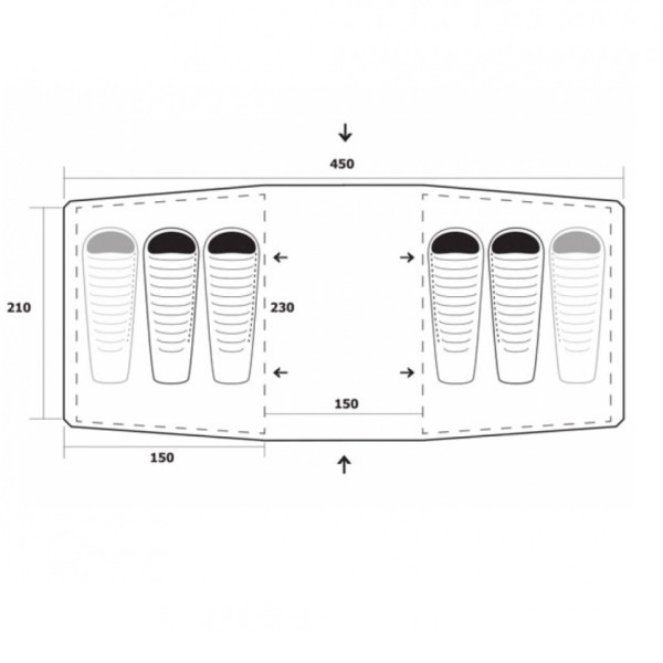 Палатка Trimm COMFORT II, синий 4+2