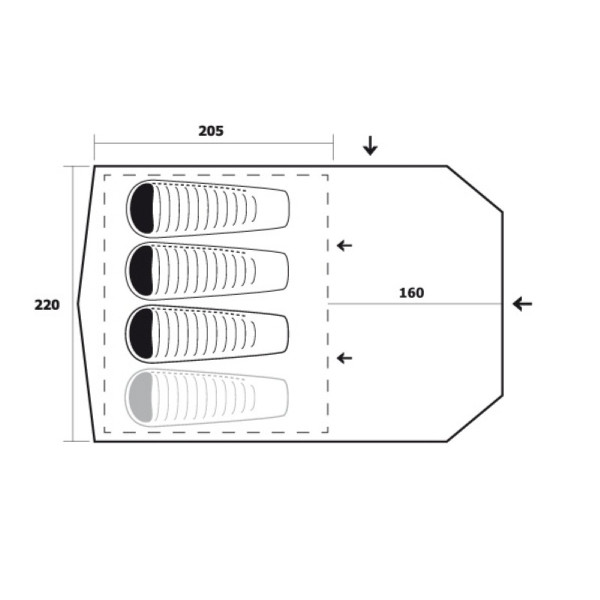 Палатка Trimm Outdoor EAGLE, песочный 3+1
