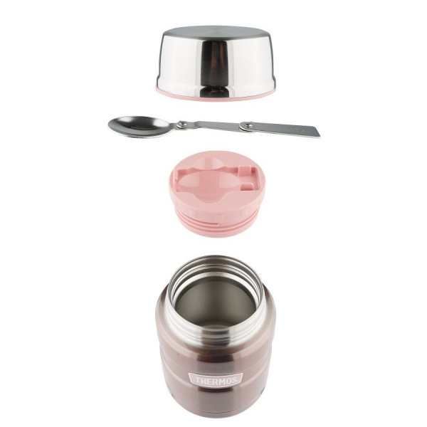 Термос из нерж. стали THERMOS c ложкой sk-3000з pink0,47l