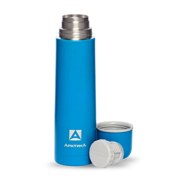Термос Арктика с узким горлом классический 102-500 синий, пластиковое напыление