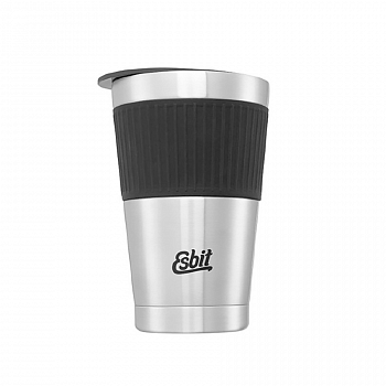 Термокружка Esbit SCULPTOR, из нержавеющей стали с резиновой накладкой, черная, 0.55 л