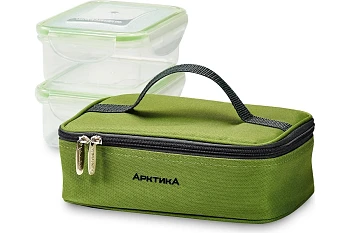 Термосумка Арктика (2 л.) с контейнерами, зеленая