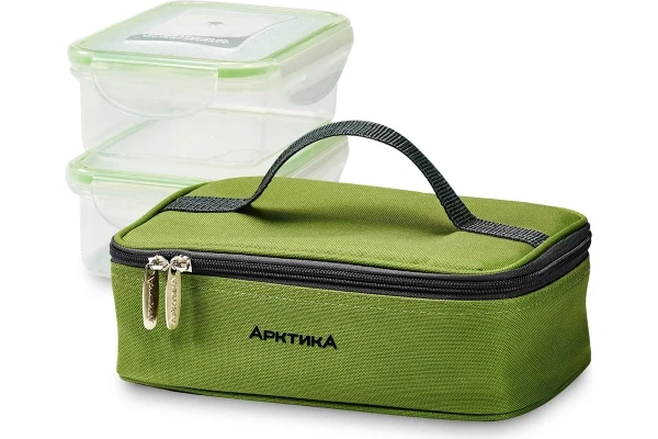 Термосумка Арктика (2 л.) с контейнерами, зеленая