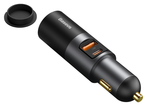 АЗУ USB выход Baseus Share Together Car Charger with Cigarette Lighte Port U+C 120W gray