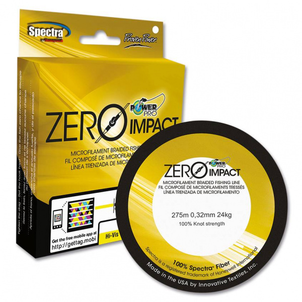 Леска плетеная Power Pro ZERO IMPACT (135м, зеленая, 0,36мм, 30кг)
