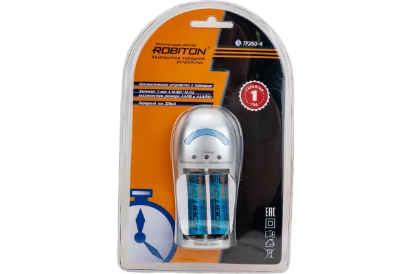 Зарядное устр-во ROBITON TF250-4 для 2/4 аккум. AAA, AA Ni-Cd/Ni-MH